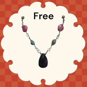 Free with purchase Empress Purple and Dark Glass Pendant Necklace